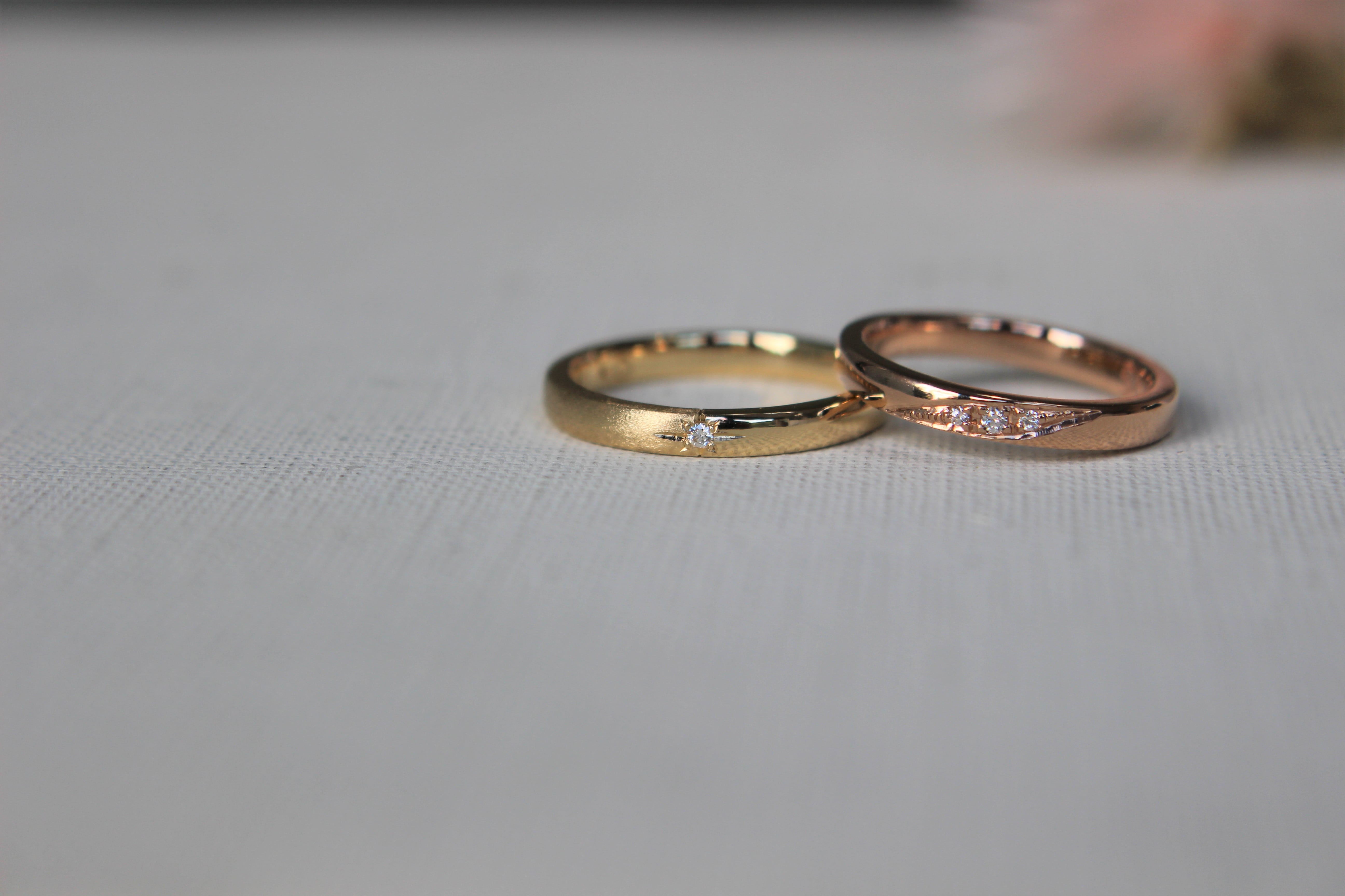 手作り結婚指輪デザインワックスコース20198月長崎誕生石M-studio-min