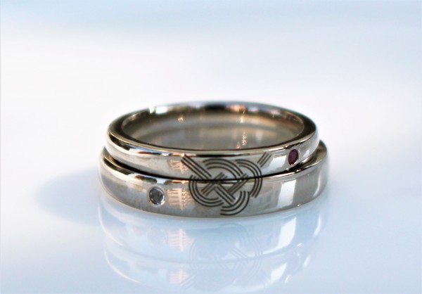 結婚指輪（マリッジリング）水引　k18ホワイトゴールド