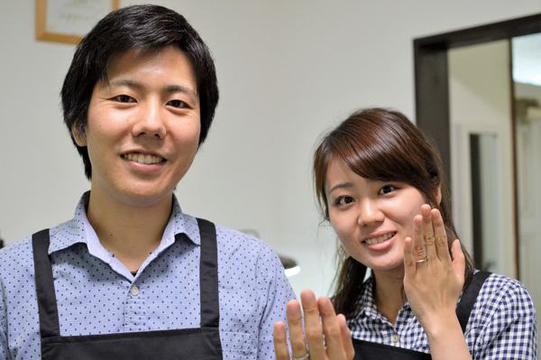 鍛造コースでご来店のお客様（手作り結婚指輪）